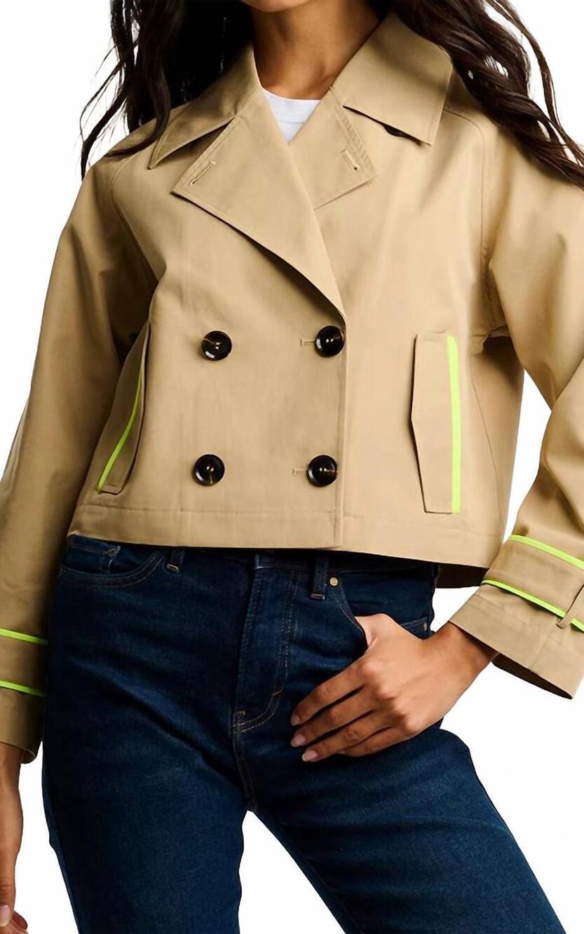 NEW LISA TODD trench cropped jacket in natural